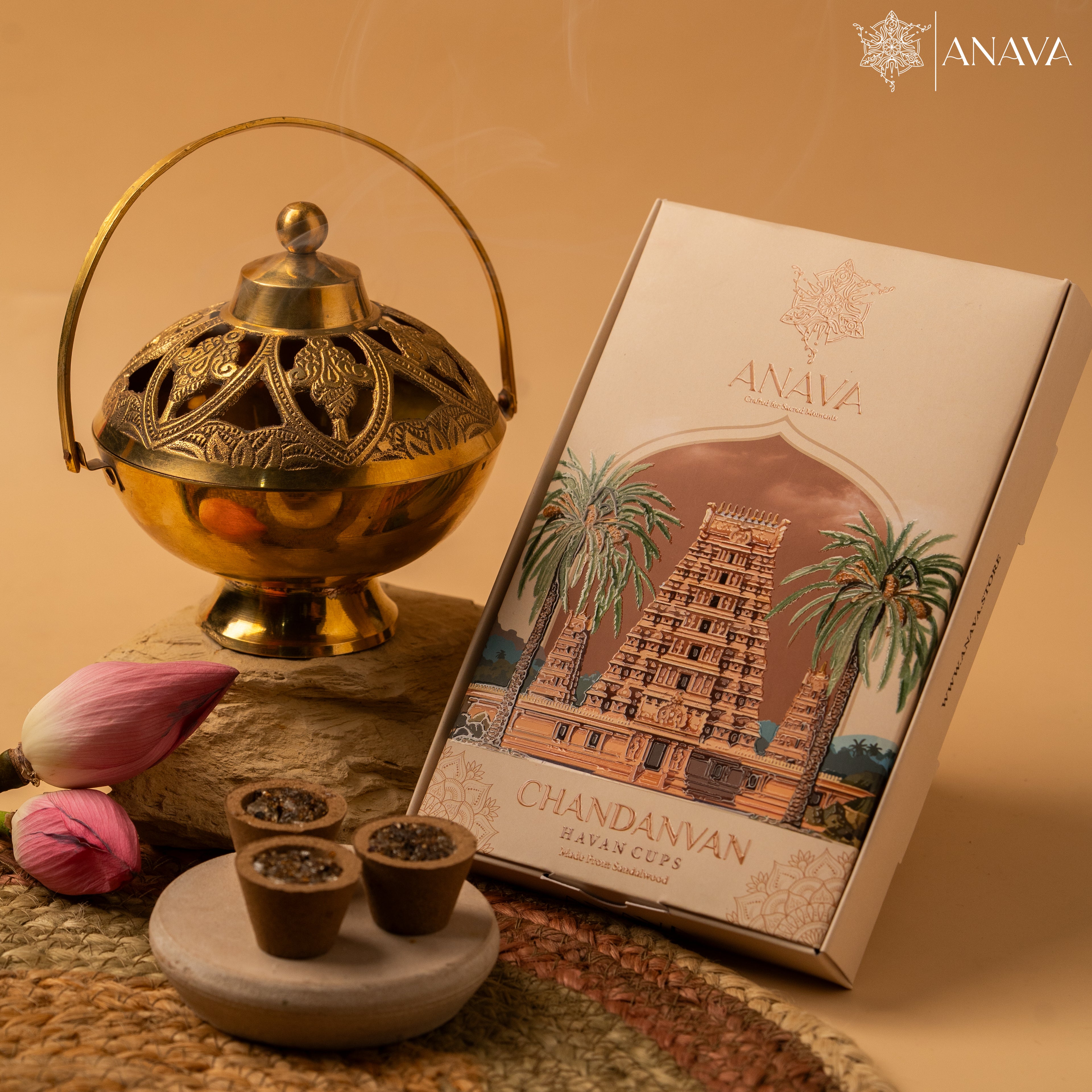 Mystic Havan Cups Set-Brass Dhuni for Spiritual Rituals