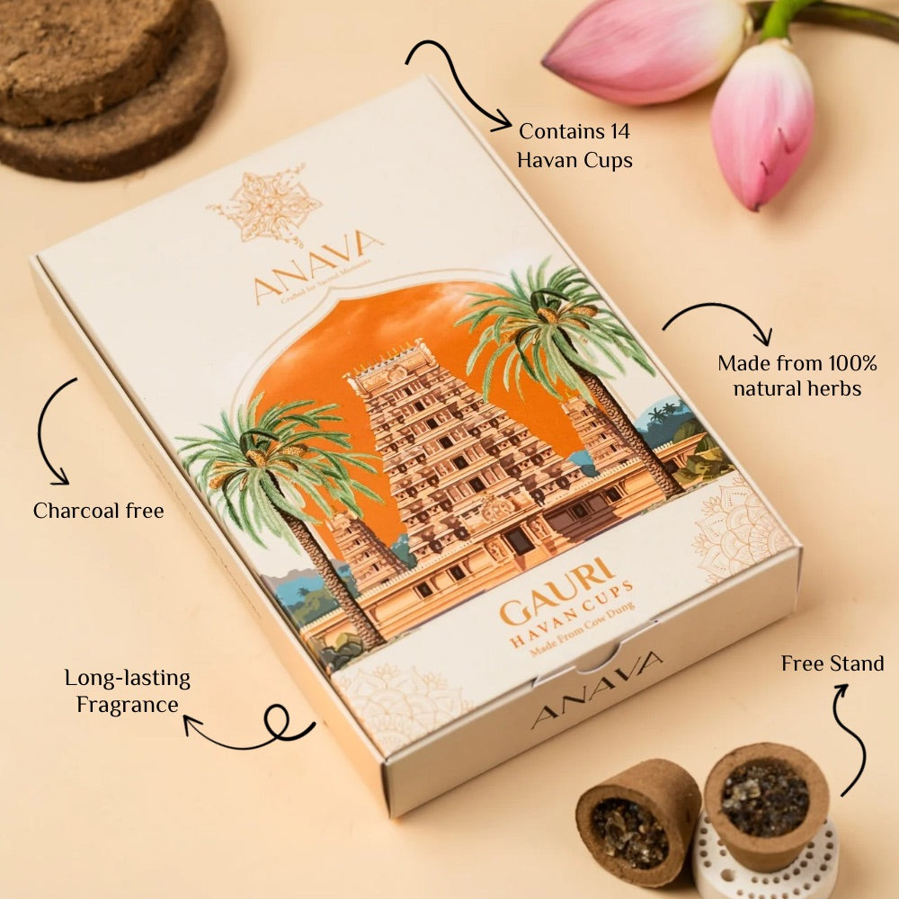 Gauri Havan Cups-Made of Cow Dung for Sacred Moments