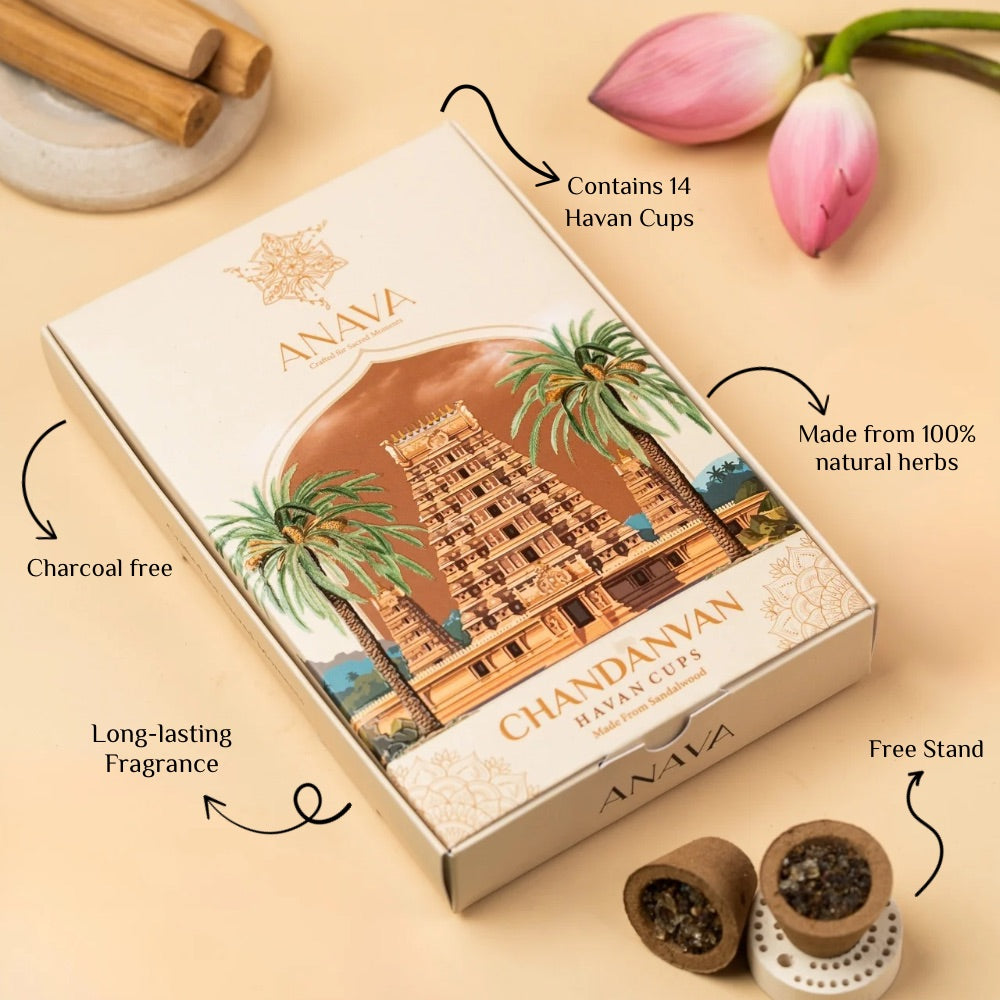 Chandanvan Havan Cups-Pure Sandalwood-Pure Peace
