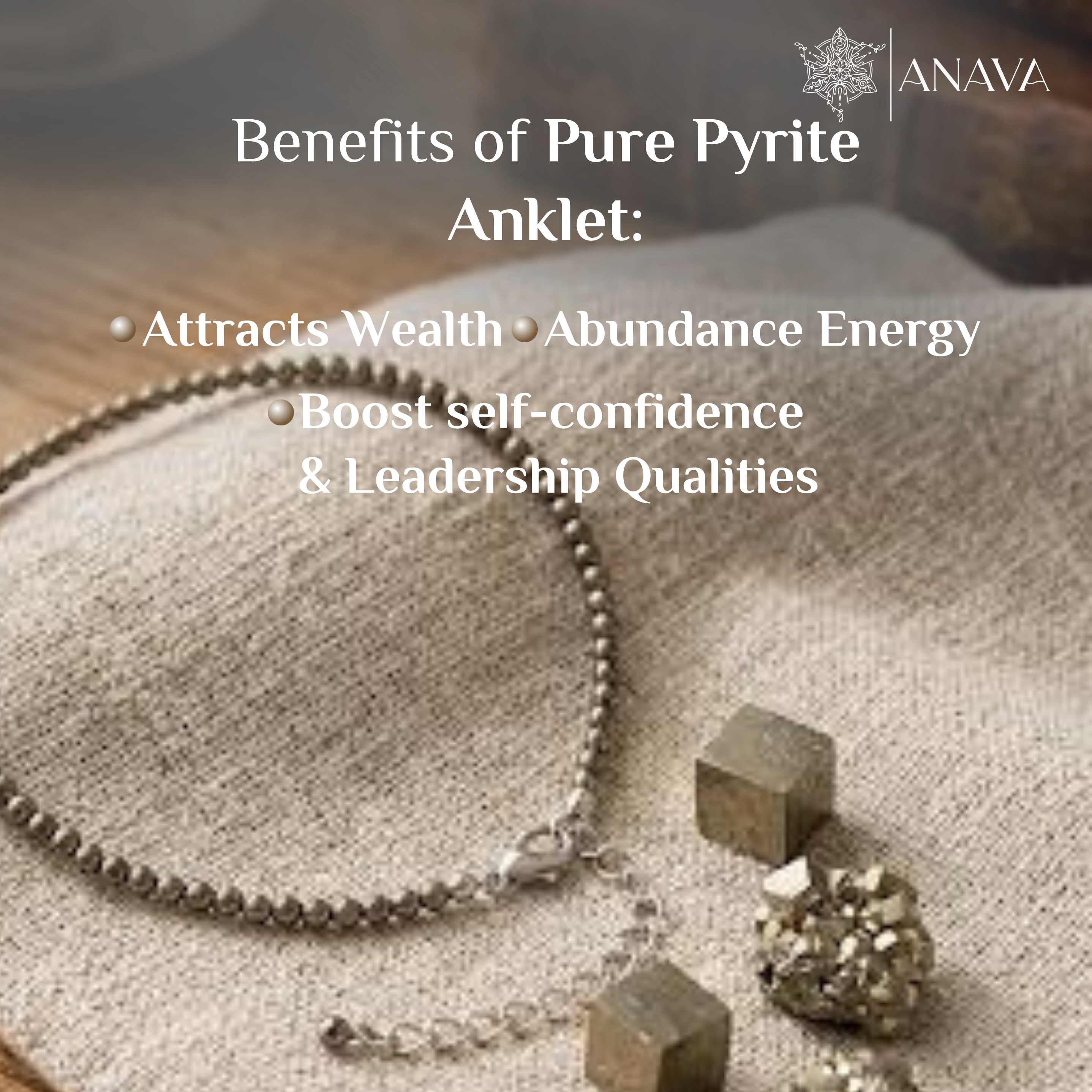 Pure Pyrite Faceted Anklet | Handcrafted Energy Jewellery | Lab Certified