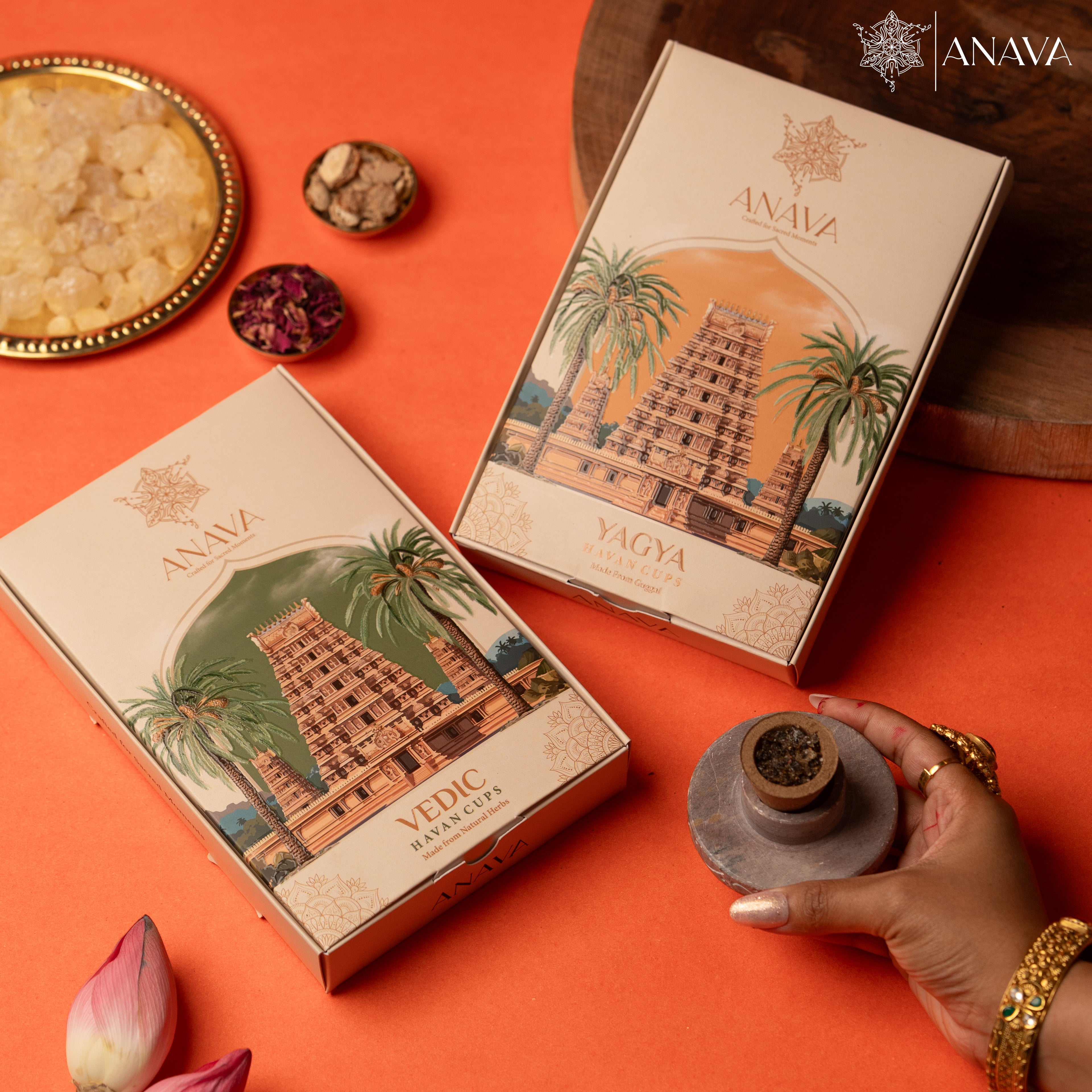 Spiritual Havan Cups Combo Pack-Guggal & Pure Herbal Essence