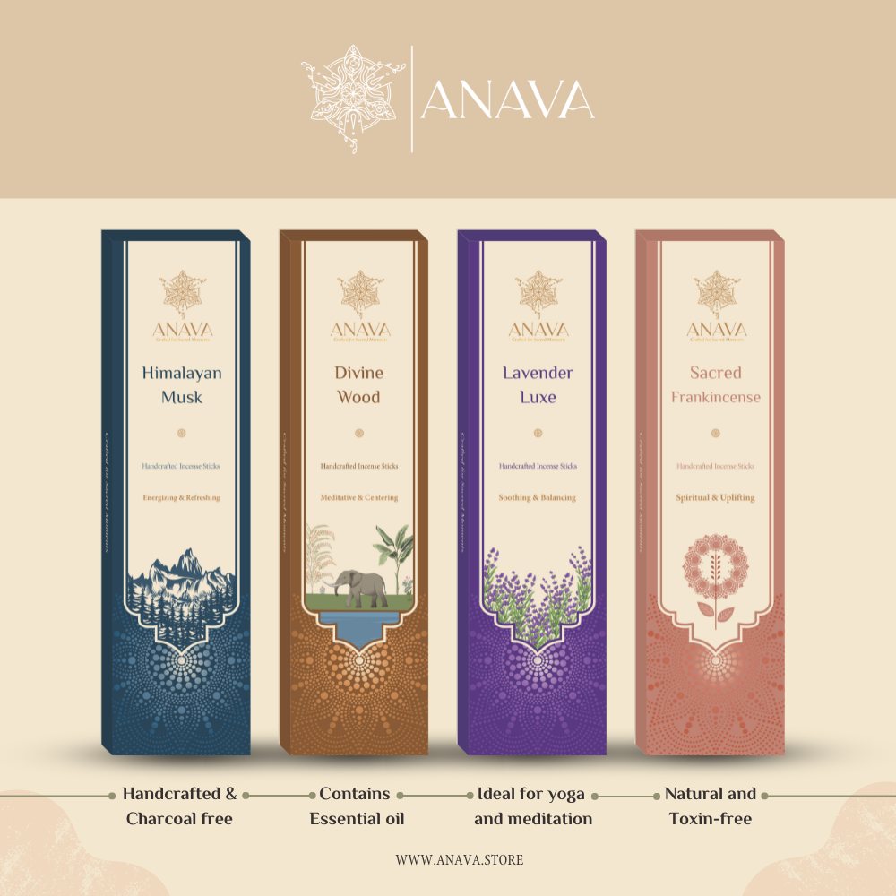 Nirvana Bliss Incense Sticks Set – Frankincense, Musk, Lavender, Sandalwood