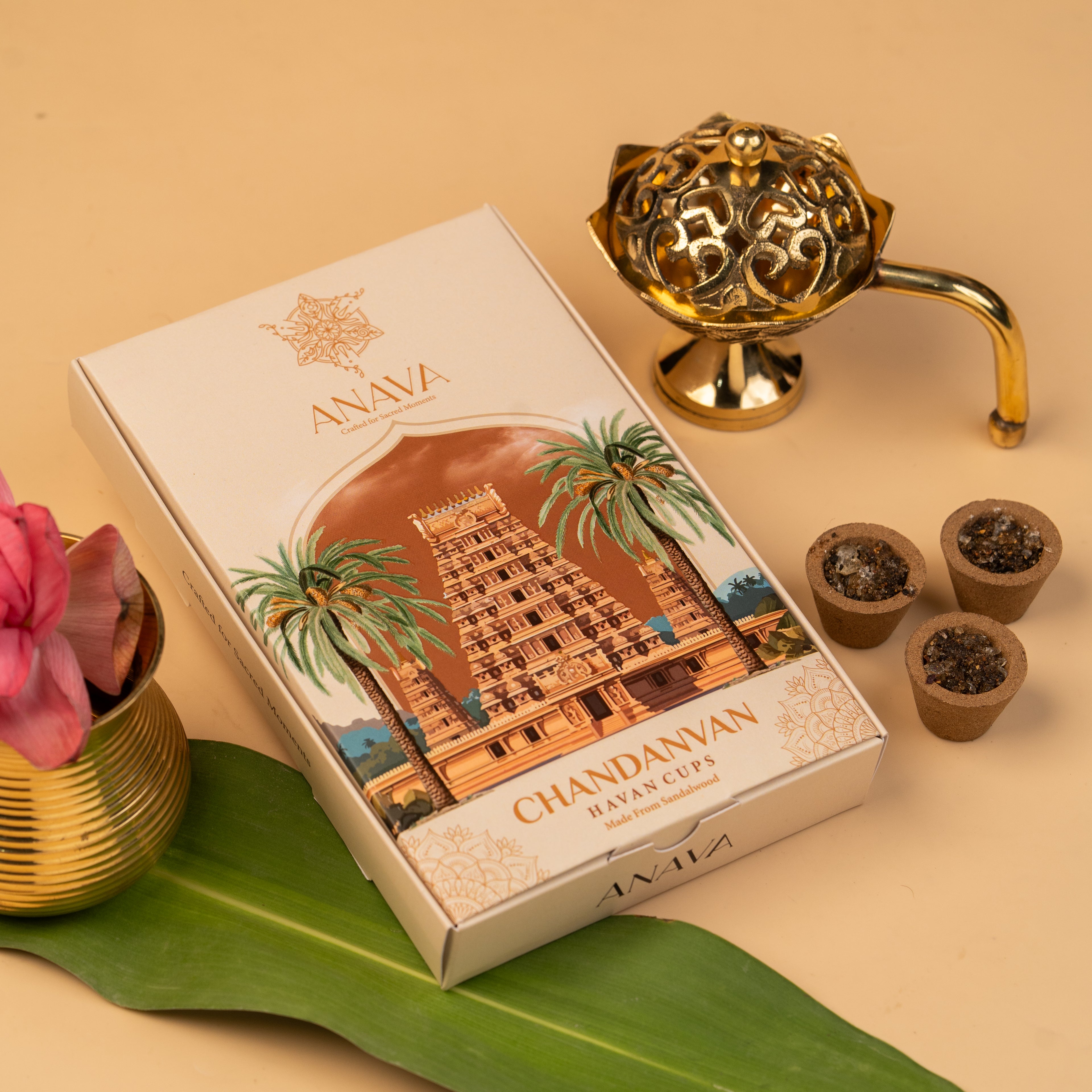 Harmony Havan Cups Set-Lotus Brass Dhuni for Purification & Wellness