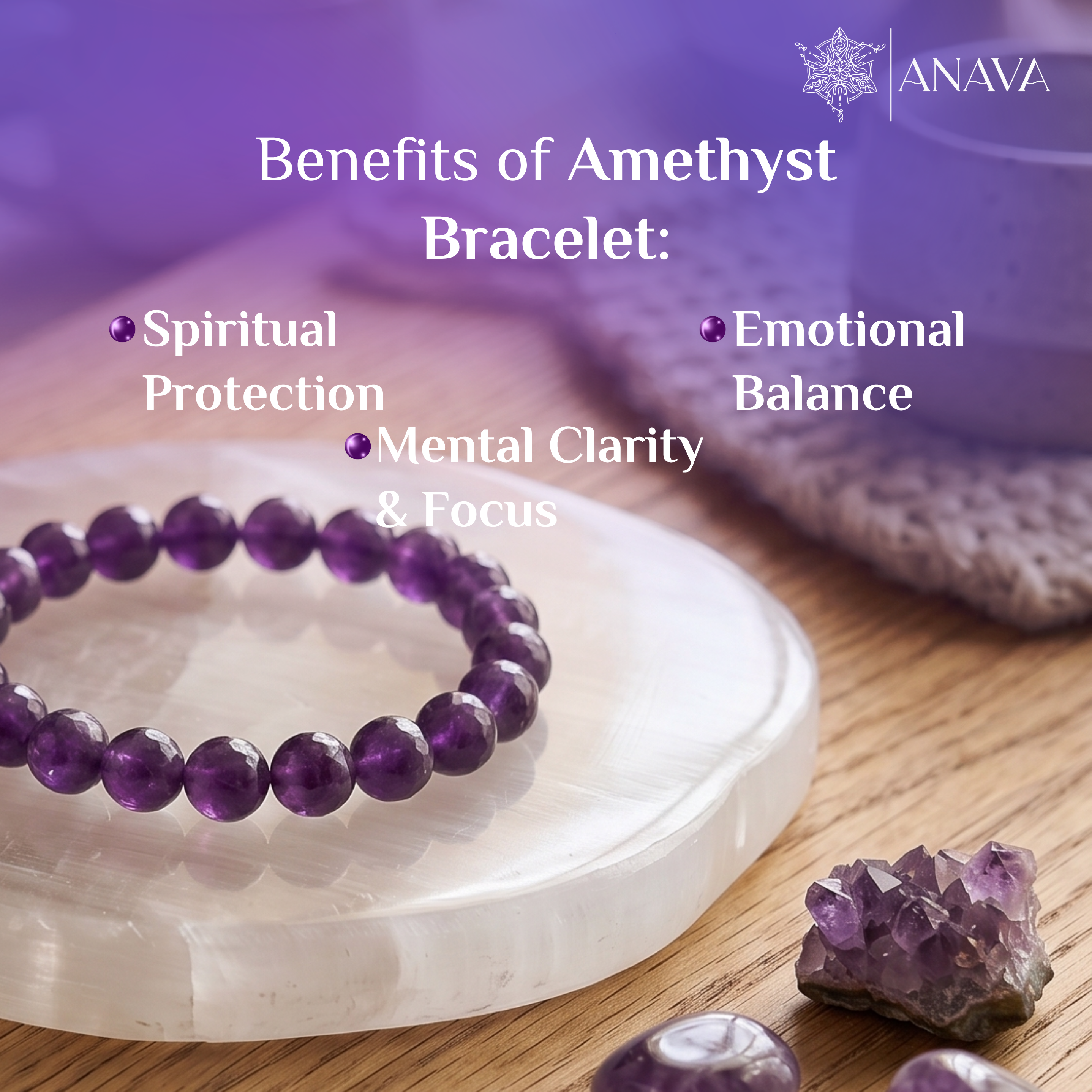 Celestial Amethyst Intuition Bracelet| Confidence Builder| Lab Certified