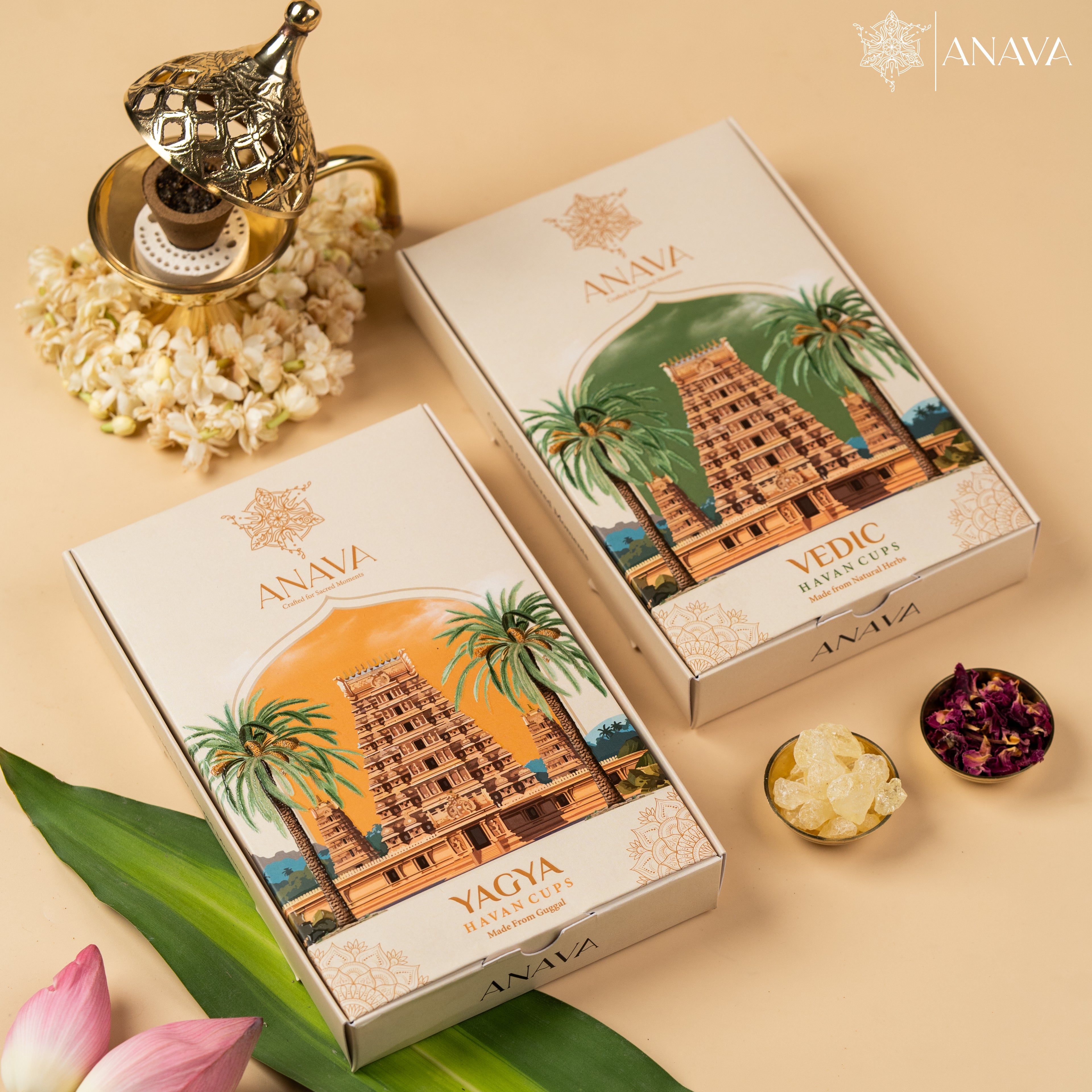 Spiritual Havan Cups Combo Pack-Guggal & Pure Herbal Essence