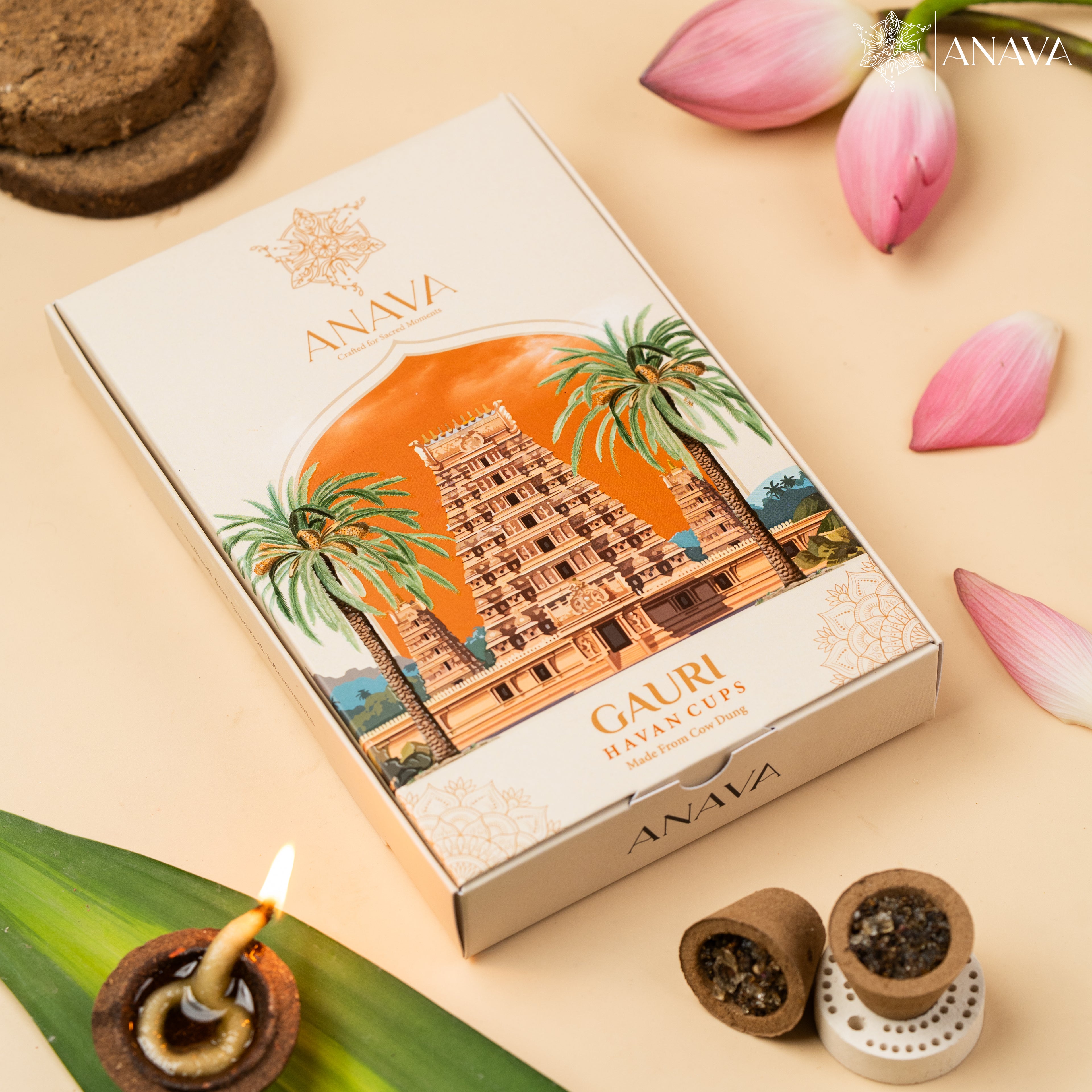 Gauri Havan Cups-Made of Cow Dung for Sacred Moments