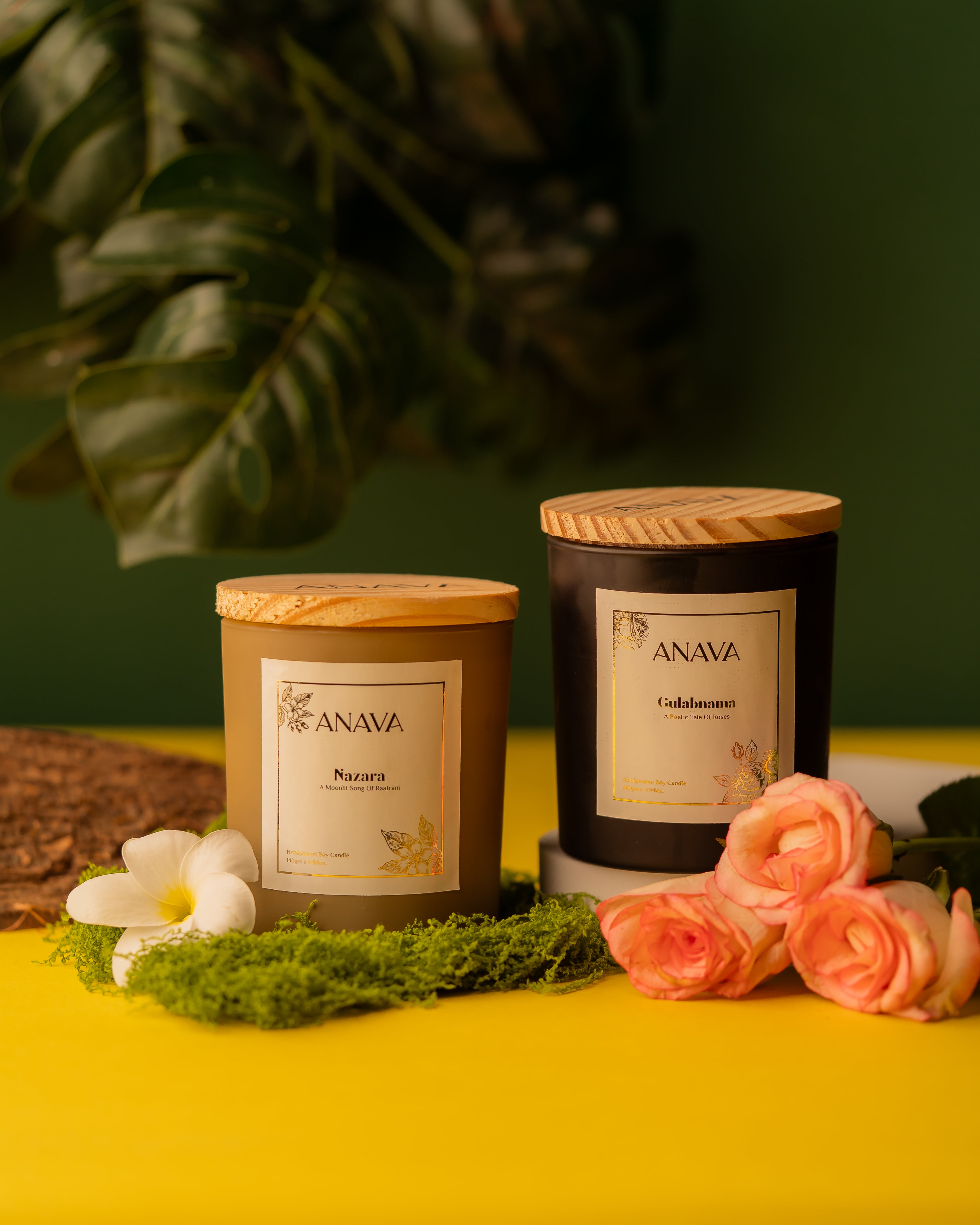Gulabnama & Nazara Combo – Romantic Rose & Moonlight Jasmine in a Jar- Soy Wax Candle