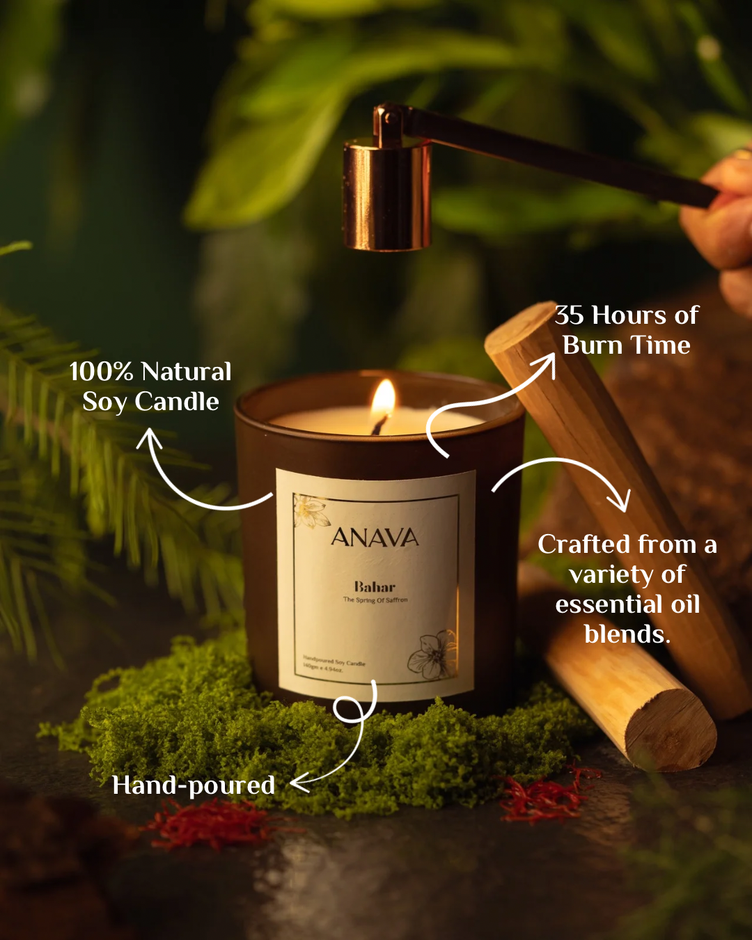 Sukoon & Bahar Duo – Lavender & Saffron-Sandalwood In a Jar- Soy Wax CandlePack Of 2-140gm each