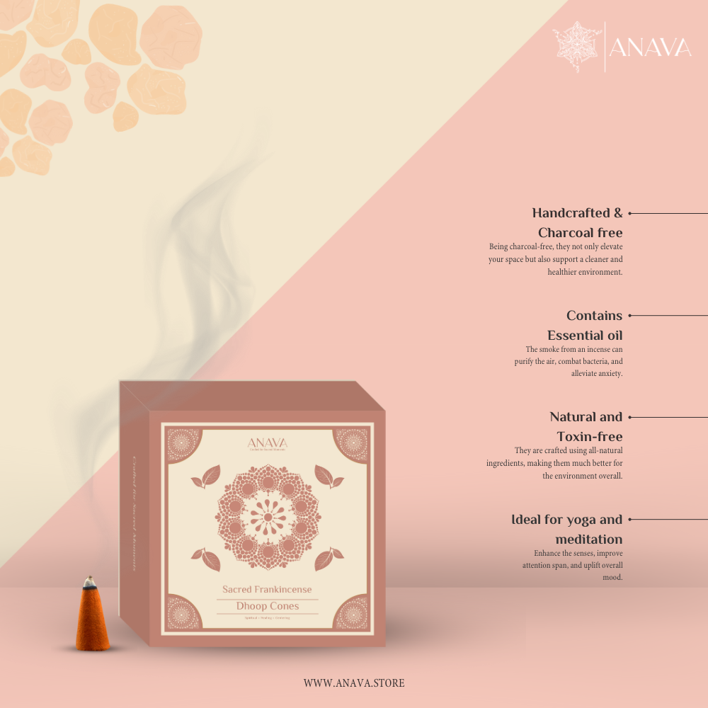 Sacred Frankincense Dhoop Cones – Soothing & Timeless Scent