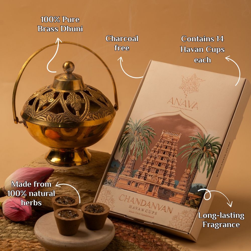 Mystic Havan Cups Set-Brass Dhuni for Spiritual Rituals