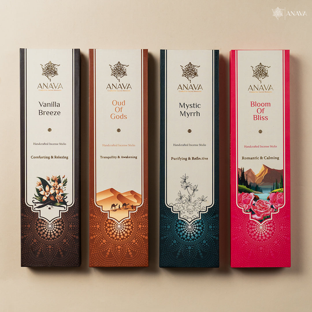 Nirvana Zen Incense Sticks Set – Myrrh, Oud, Rose, Vanilla