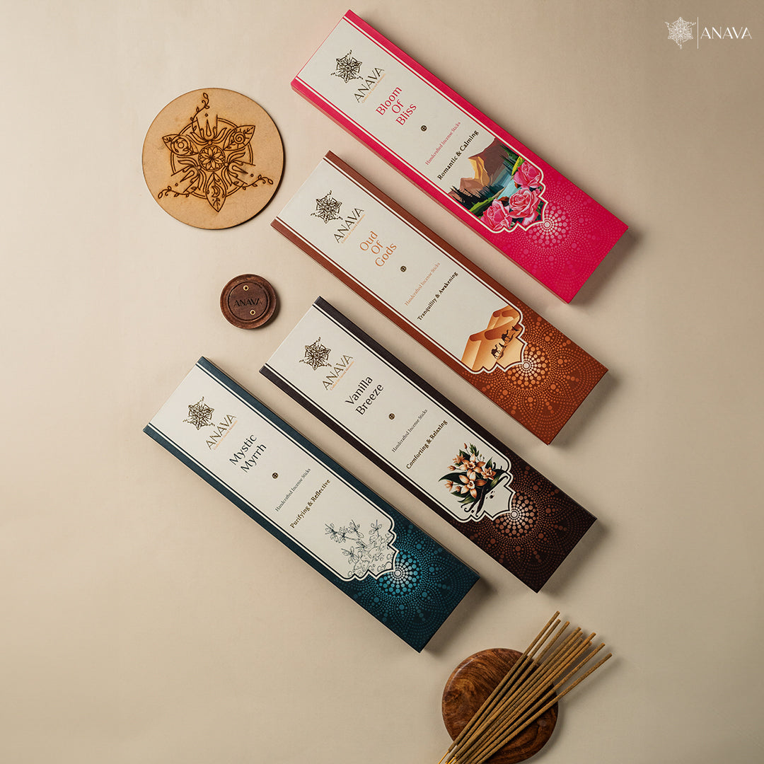 Nirvana Zen Incense Sticks Set – Myrrh, Oud, Rose, Vanilla
