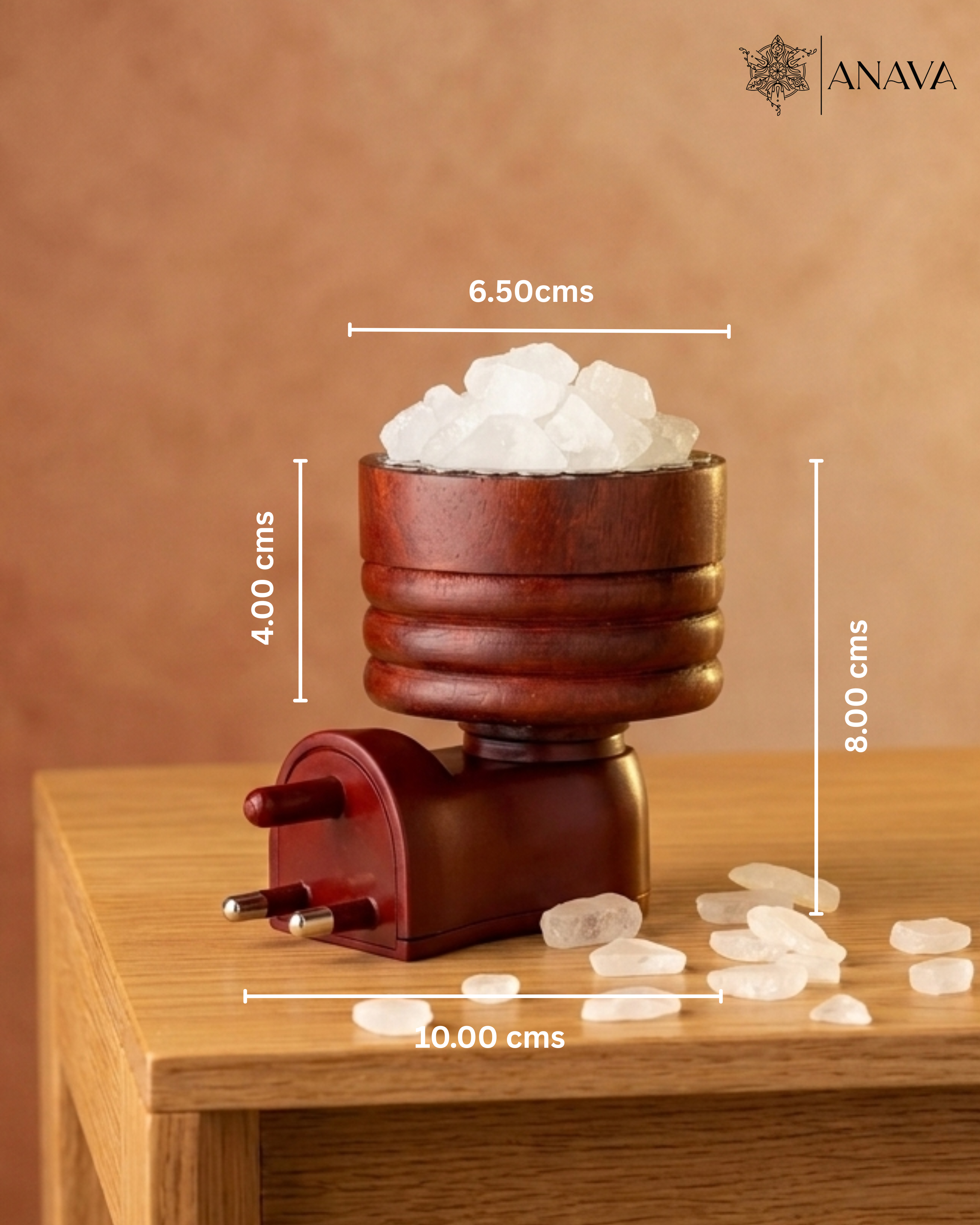 Node Plug-in Camphor Diffuser Set - Combo Pack (Electric Burner + Rose/Sandalwood/Vanilla Camphor Blend-50gm)