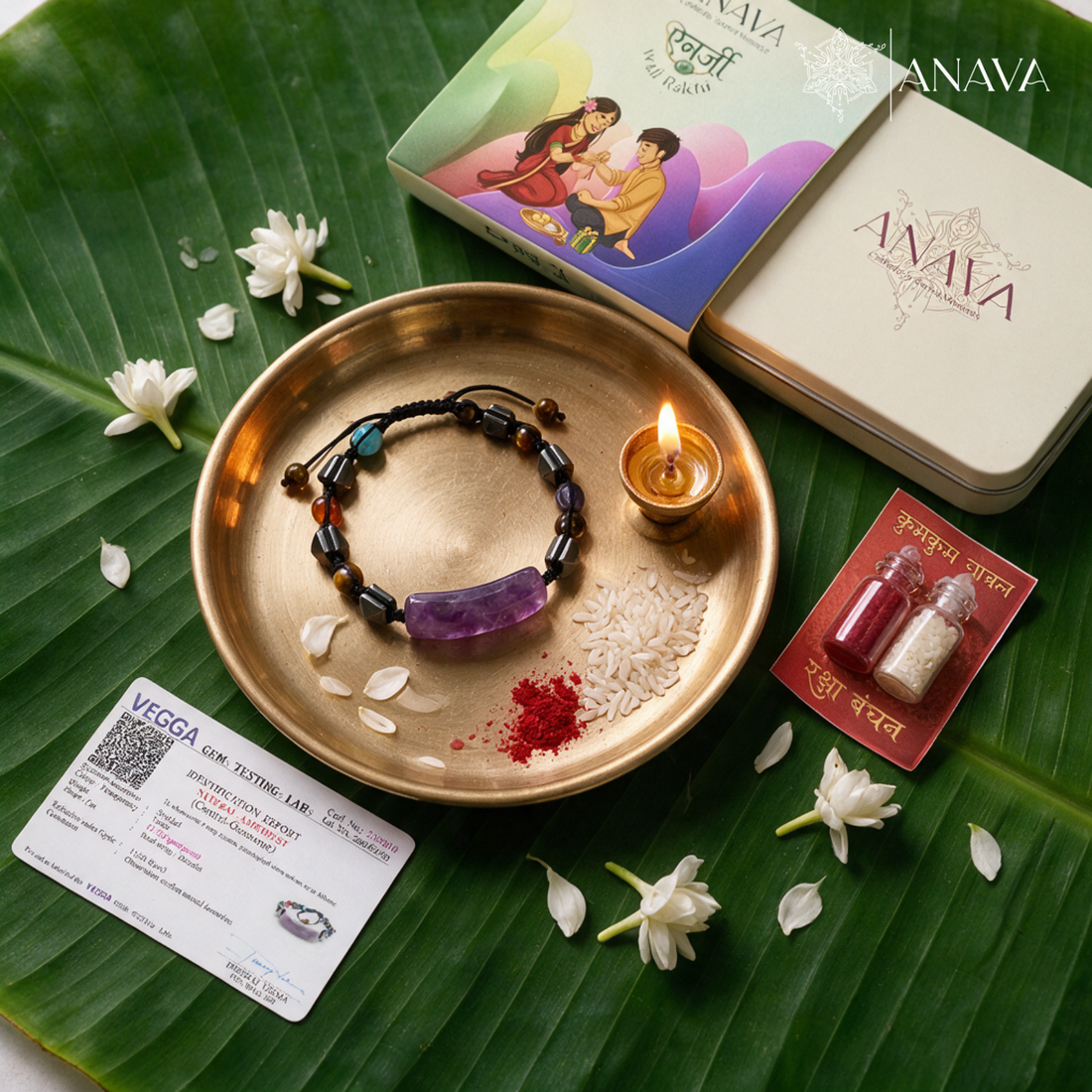 Amethyst Rakhi Thread Band | For Brother | Bhai