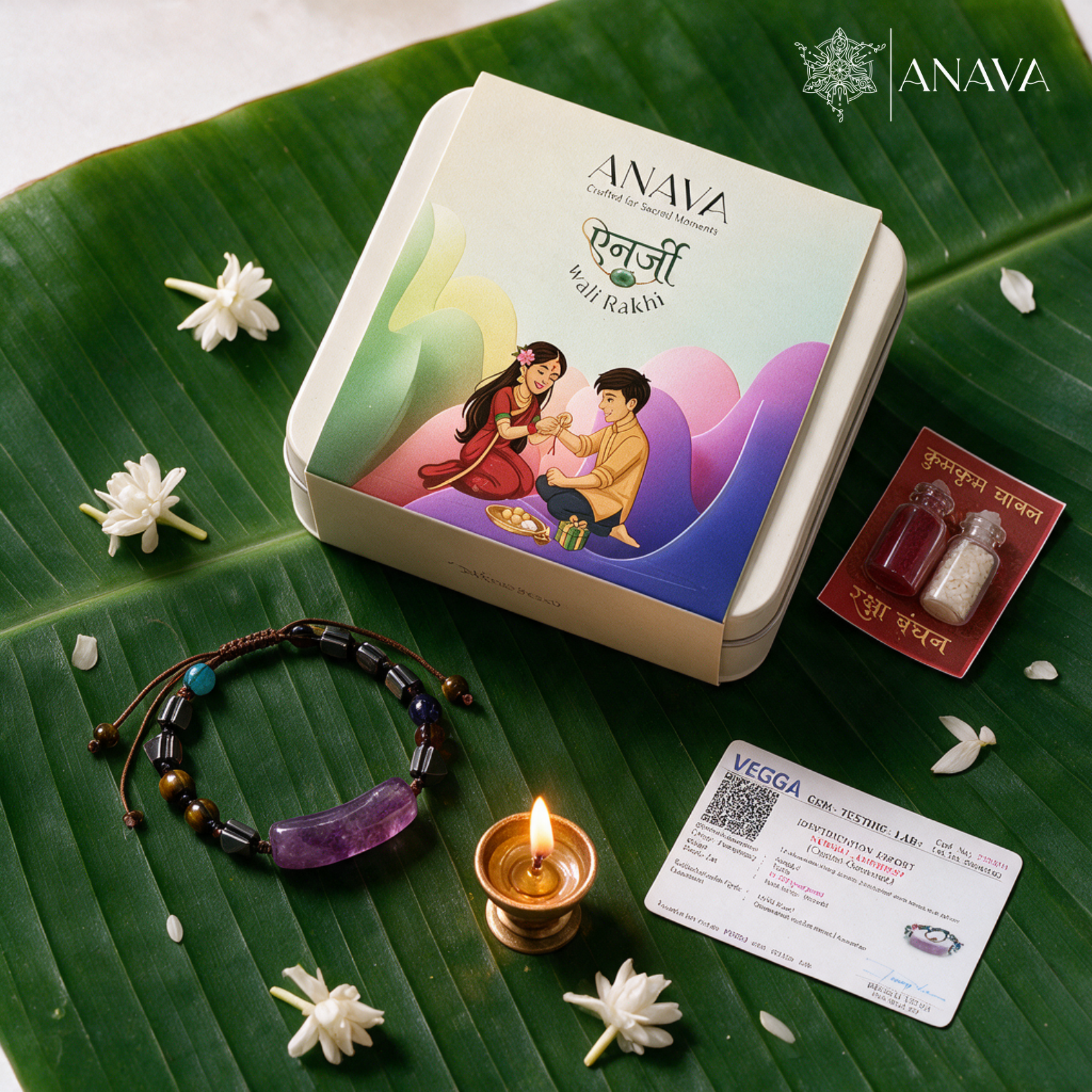 Amethyst Rakhi Thread Band | For Brother | Bhai