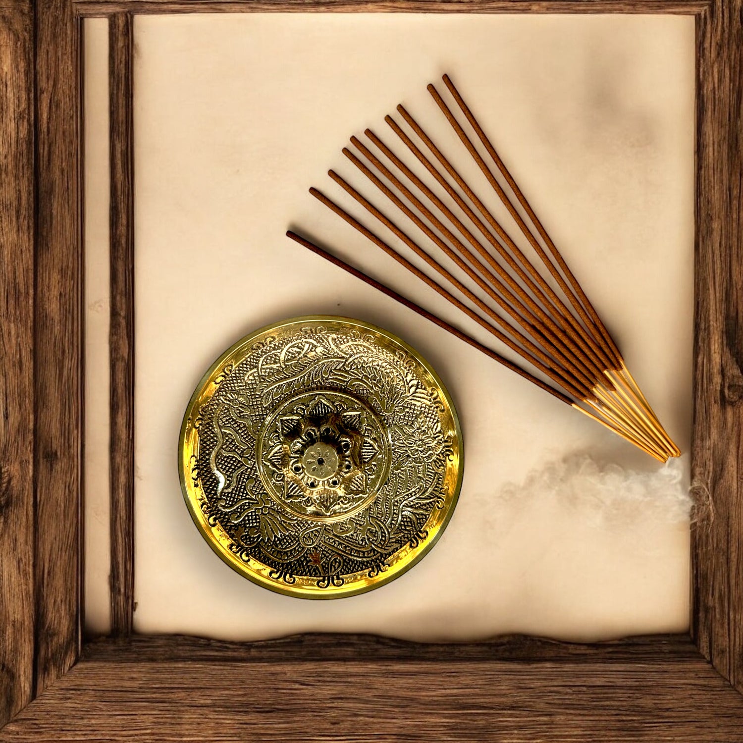 Floral Brass Incense Holder – Perfect for Puja &amp; Meditation
