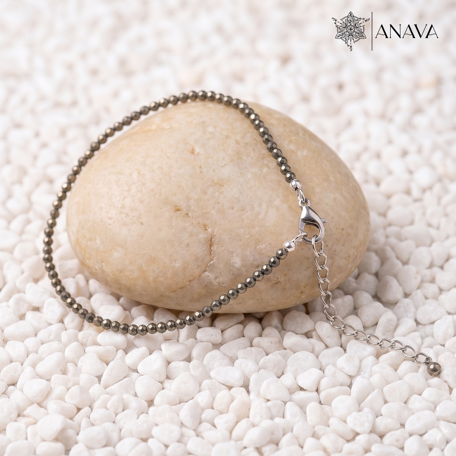 Pure Pyrite Faceted Anklet | Handcrafted Energy Jewellery | Lab Certified