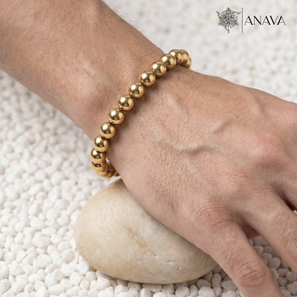Dhan Labh Bracelet| Golden Hematite Spheres| Lab Certified