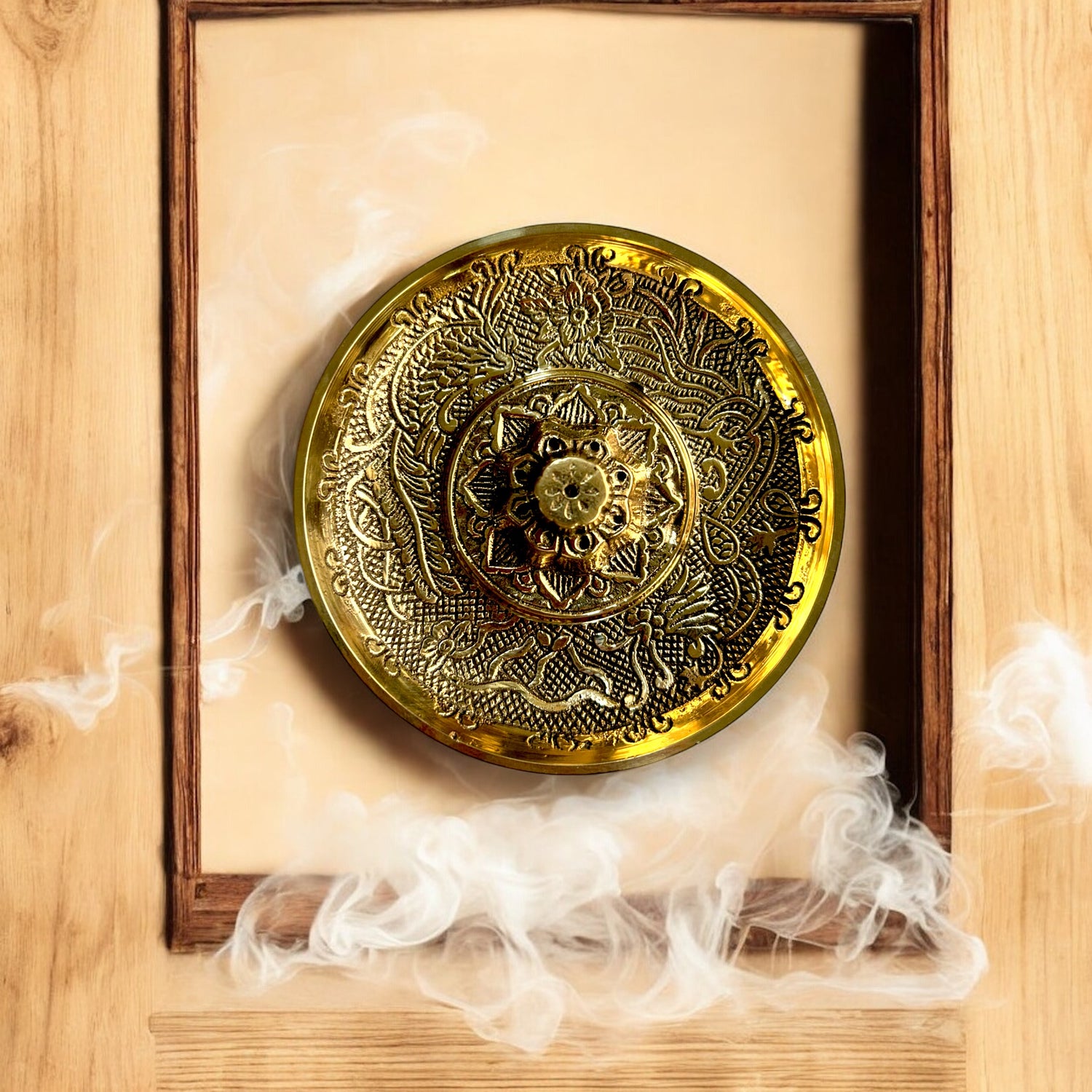 Floral Brass Incense Holder – Perfect for Puja &amp; Meditation