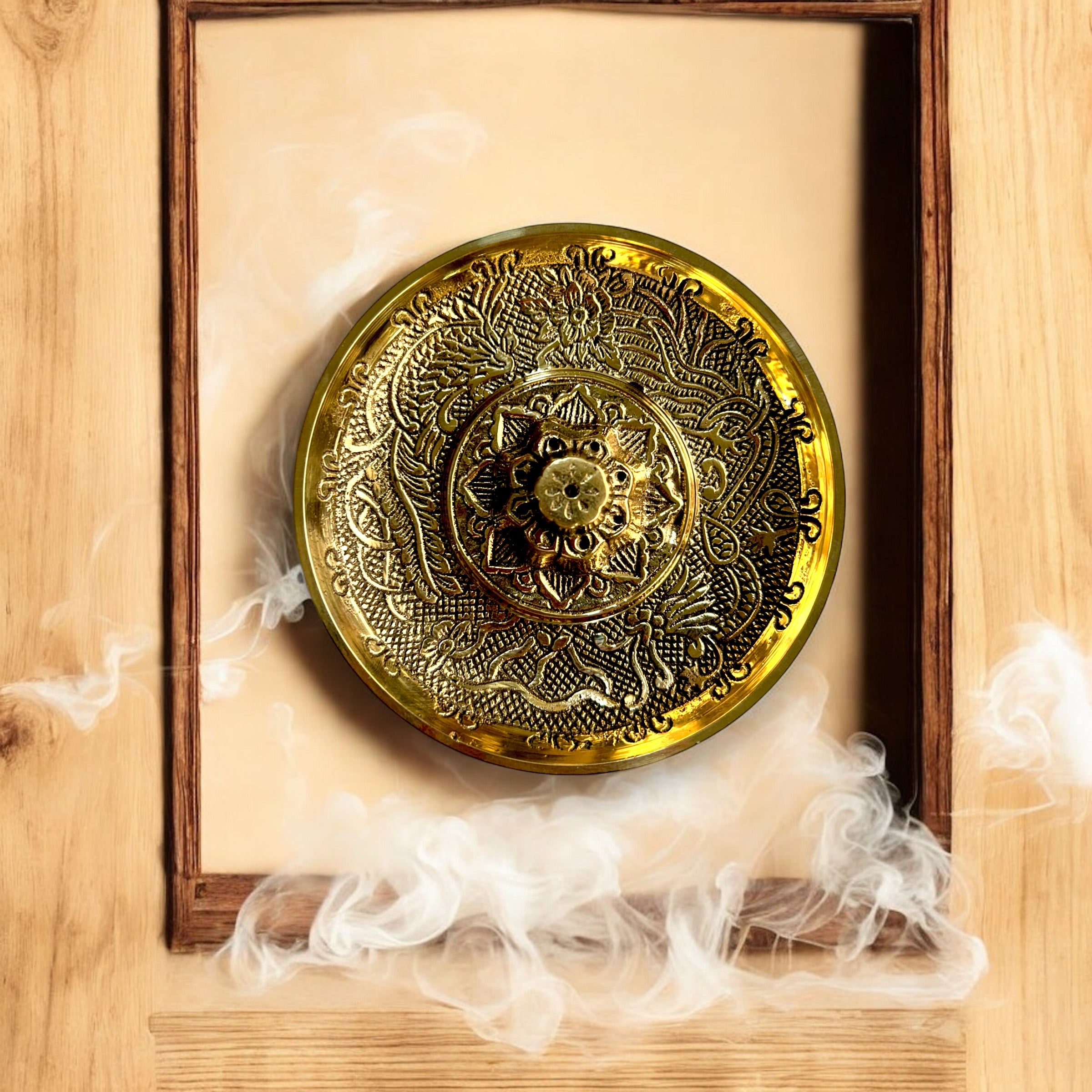 Floral Brass Incense Holder – Perfect for Puja &amp; Meditation