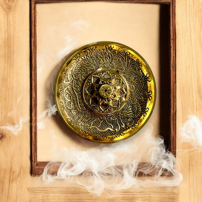 Floral Brass Incense Holder – Perfect for Puja &amp; Meditation