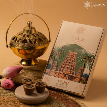 Mystic Havan Cups Set-Brass Dhuni for Spiritual Rituals