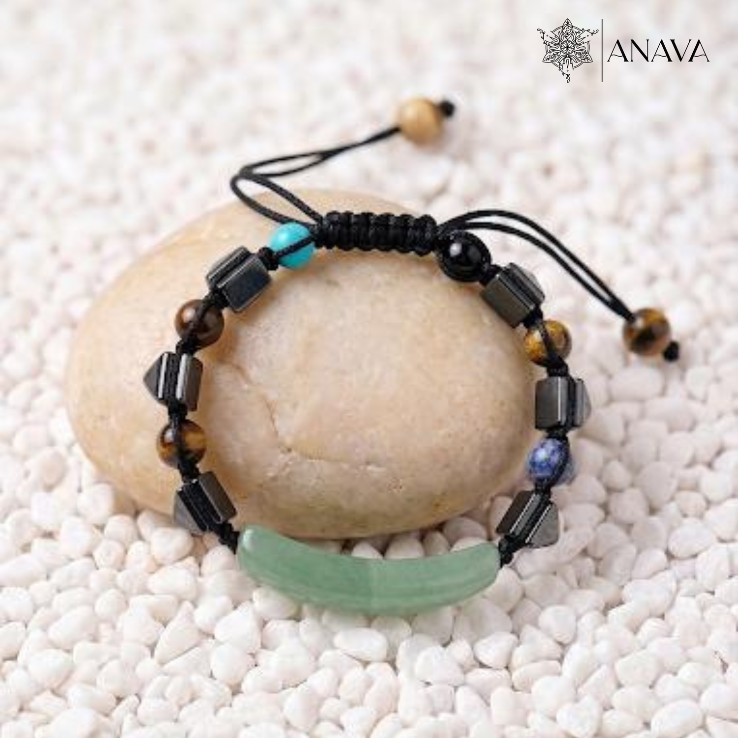 Verdant Aventurine Bar &amp; Shield Band | Handcrafted with Hematite &amp; Multi-Stone Accents | Lab Certified