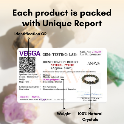 Pure Wealth Pyrite Bracelet | Attract Wealth(Money Magnet)| Lab Certified