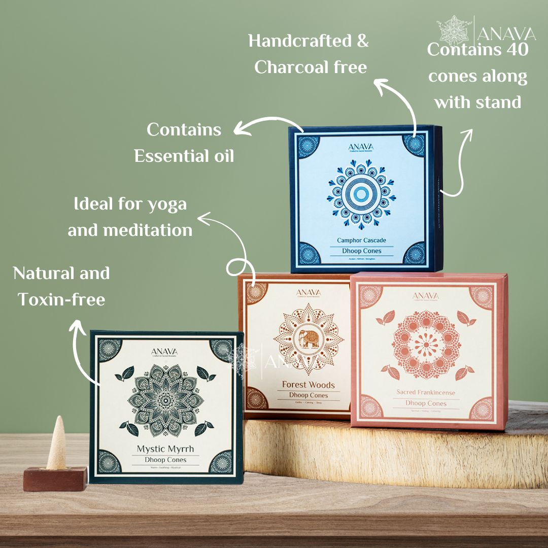 Forest Woods Dhoop Cones – Pack Contains 40 cones + 1 Free Stand