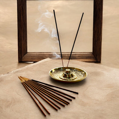 Floral Brass Incense Holder – Perfect for Puja &amp; Meditation