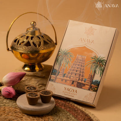 Mystic Havan Cups Set-Brass Dhuni for Spiritual Rituals