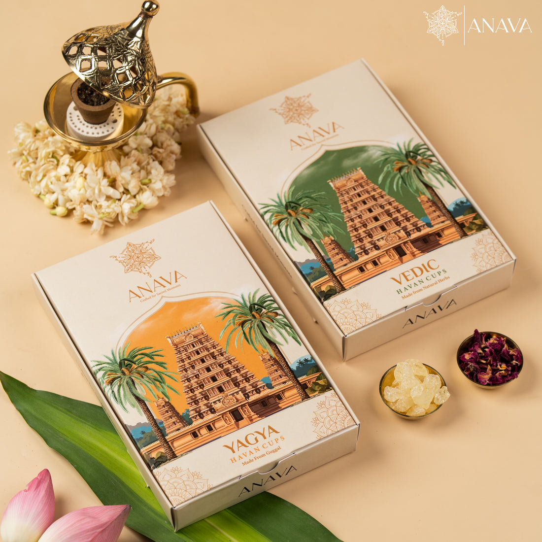 Spiritual Havan Cups Combo Pack-Guggal &amp; Pure Herbal Essence