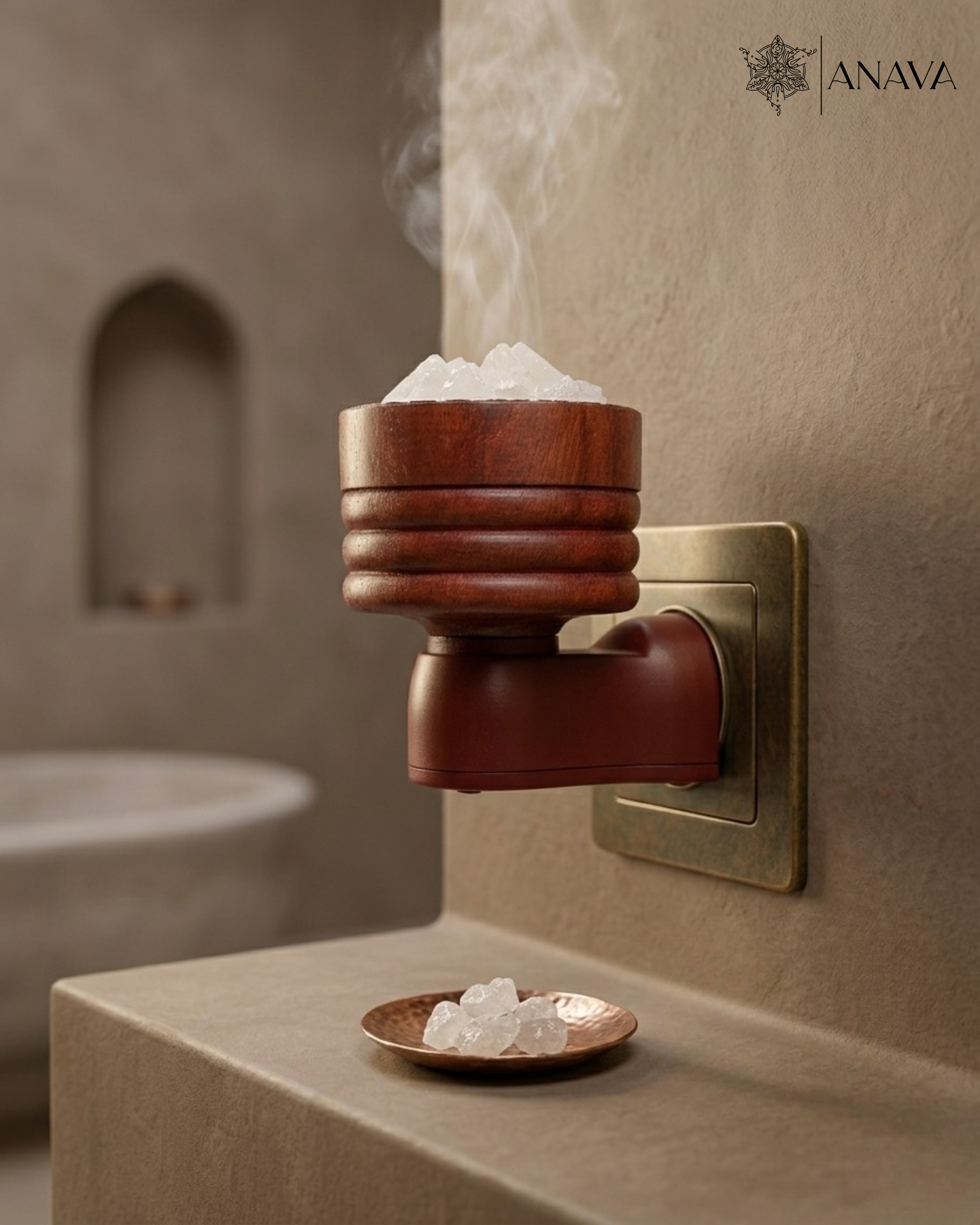 Node Plug-in Camphor Diffuser Set - Combo Pack (Electric Burner + Rose/Sandalwood/Vanilla Camphor Blend-50gm)