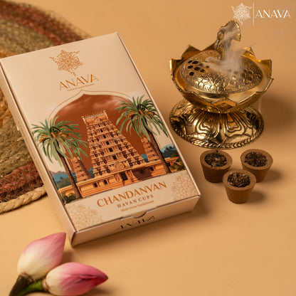 Aroma Havan Cups Set-Peacock Brass Dhuni for peace &amp; Meditation