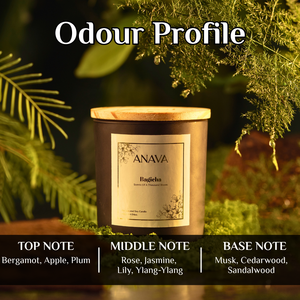 Bahar &amp; Bagicha Duo – Saffron &amp; Sandalwood, Floral Blossoms In a Jar- Soy Wax Candle