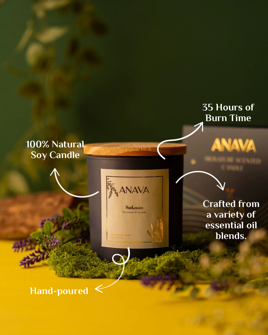 Sukoon &amp; Bahar Duo – Lavender &amp; Saffron-Sandalwood In a Jar- Soy Wax Candle