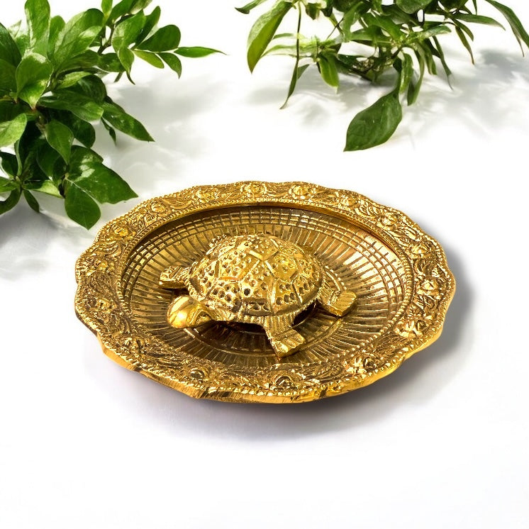 Auspicious Golden Brass Tortoise