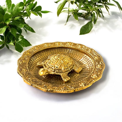 Auspicious Golden Brass Tortoise