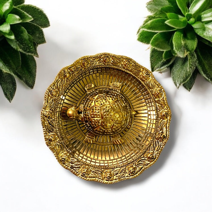 Auspicious Golden Brass Tortoise