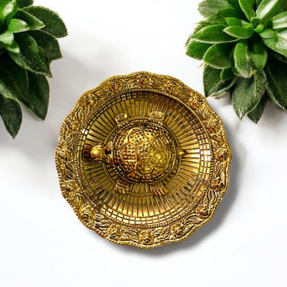 Auspicious Golden Brass Tortoise