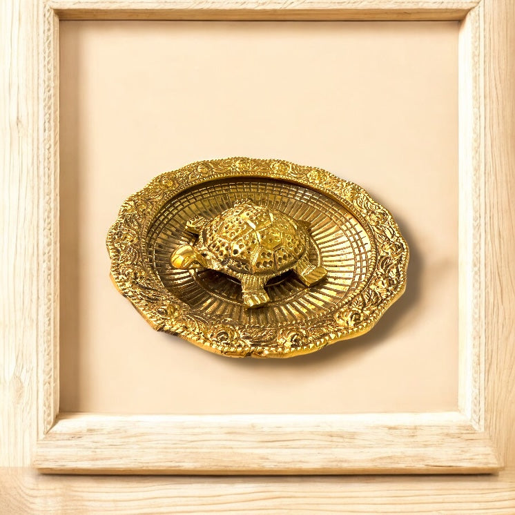 Auspicious Golden Brass Tortoise
