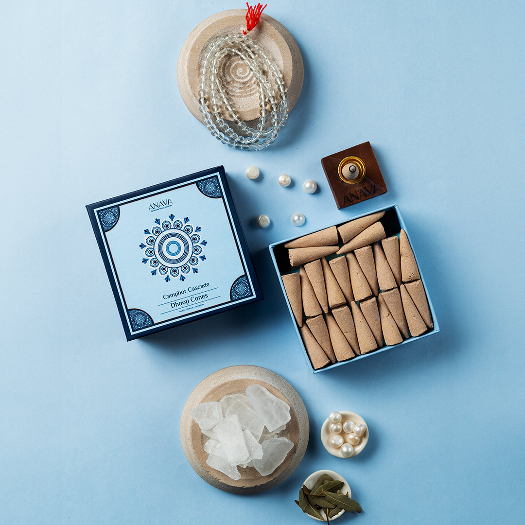 Camphor Cascade Dhoop Cones – Natural &amp; Long-Lasting Scent