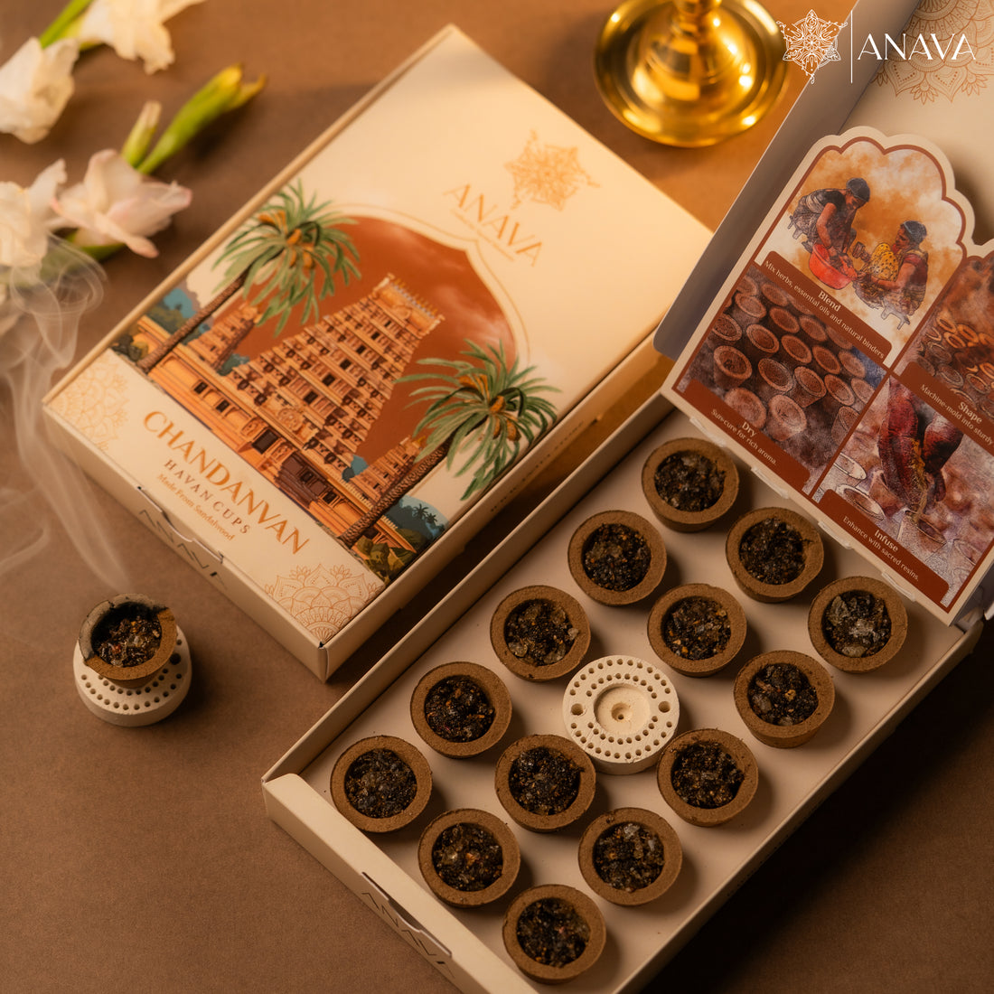 Chandanvan Havan Cups-Pure Sandalwood-Pure Peace