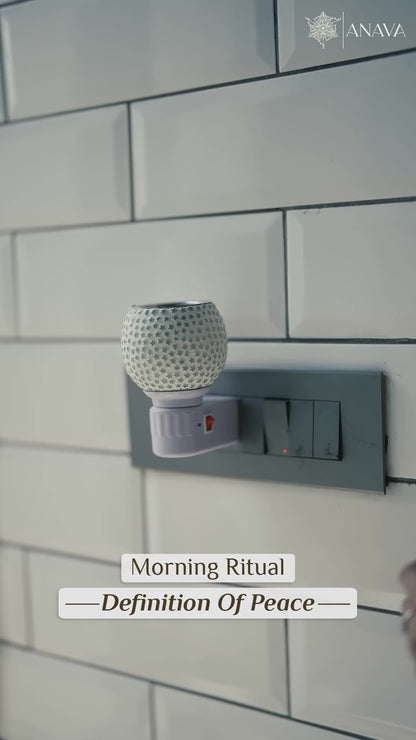 Blissful Aura Diffuser Set- Combo Pack (Ceramic Diffuser + Rose/Sandalwood/Vanilla Camphor Blend-50gm)