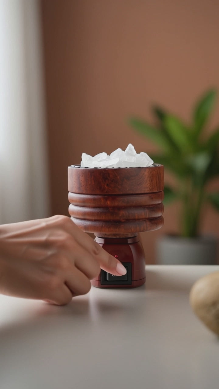 Node Plug-in Camphor Diffuser Set - Combo Pack (Electric Burner + Rose/Sandalwood/Vanilla Camphor Blend-50gm)