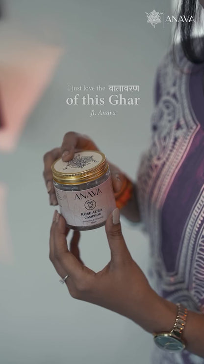 Blissful Aura Diffuser Set- Combo Pack (Ceramic Diffuser + Rose/Sandalwood/Vanilla Camphor Blend-50gm)