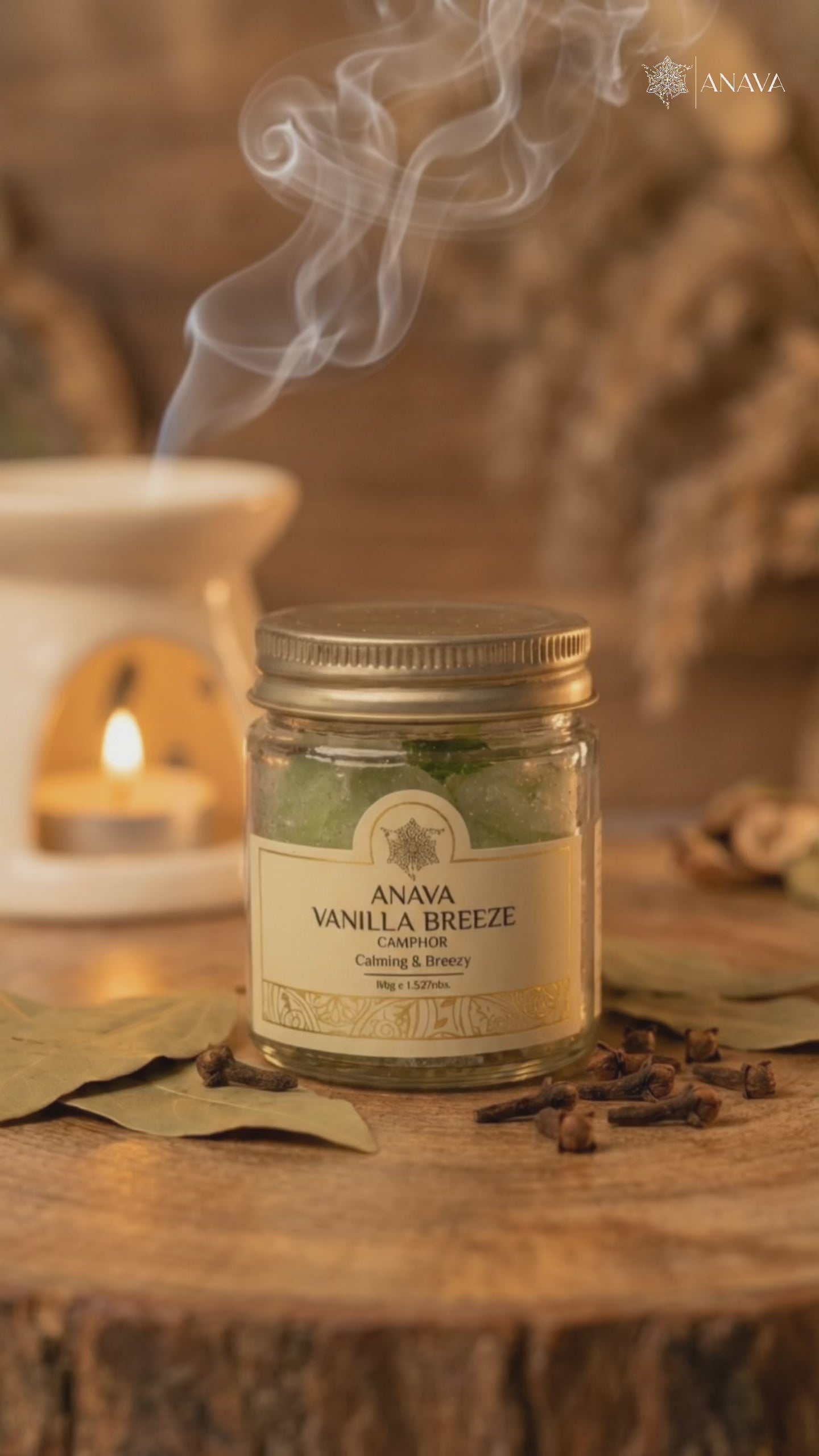 Blissful Aura Diffuser Set- Combo Pack (Ceramic Diffuser + Rose/Sandalwood/Vanilla Camphor Blend-50gm)