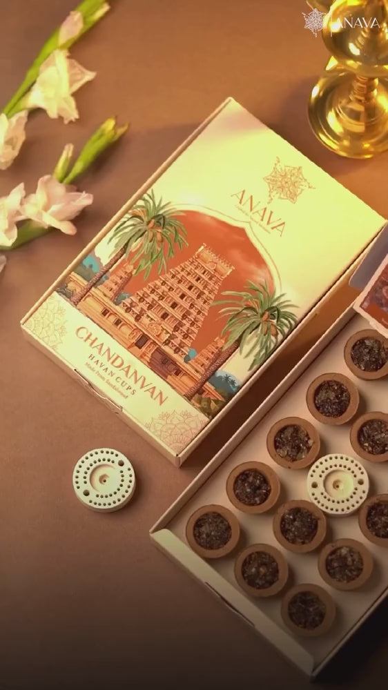 Vedic Havan Cups – Single Pack (14 Cups + 1 Free Stand)